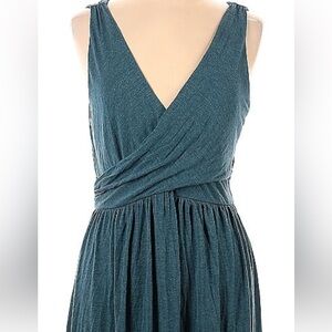 Loft blue teal cross wrap dress